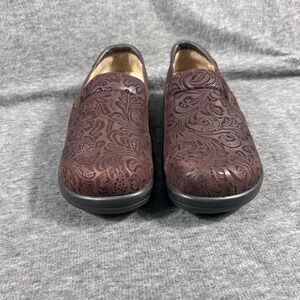 Alegria by PG Lite Shoes Womens 37 Keli Clog Tooled Brown Leather Casual KEL-433